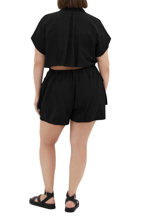 City Chic Jade Short Sleeve Playsuit In Black