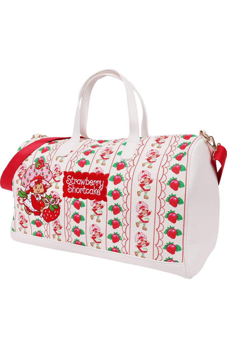 Strawberry Shortcake Lace Print Weekender Duffel Bag, Alternate, color, White