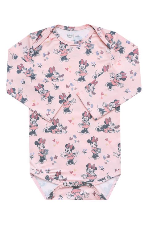 Minnie Mouse Print Long Sleeve Bodysuit (Baby)