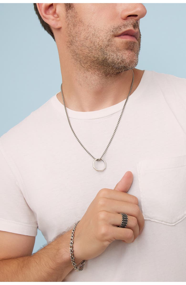 Oradina Mens On Track Link Bracelet in Sterling Silver, Alternate, color, Silver