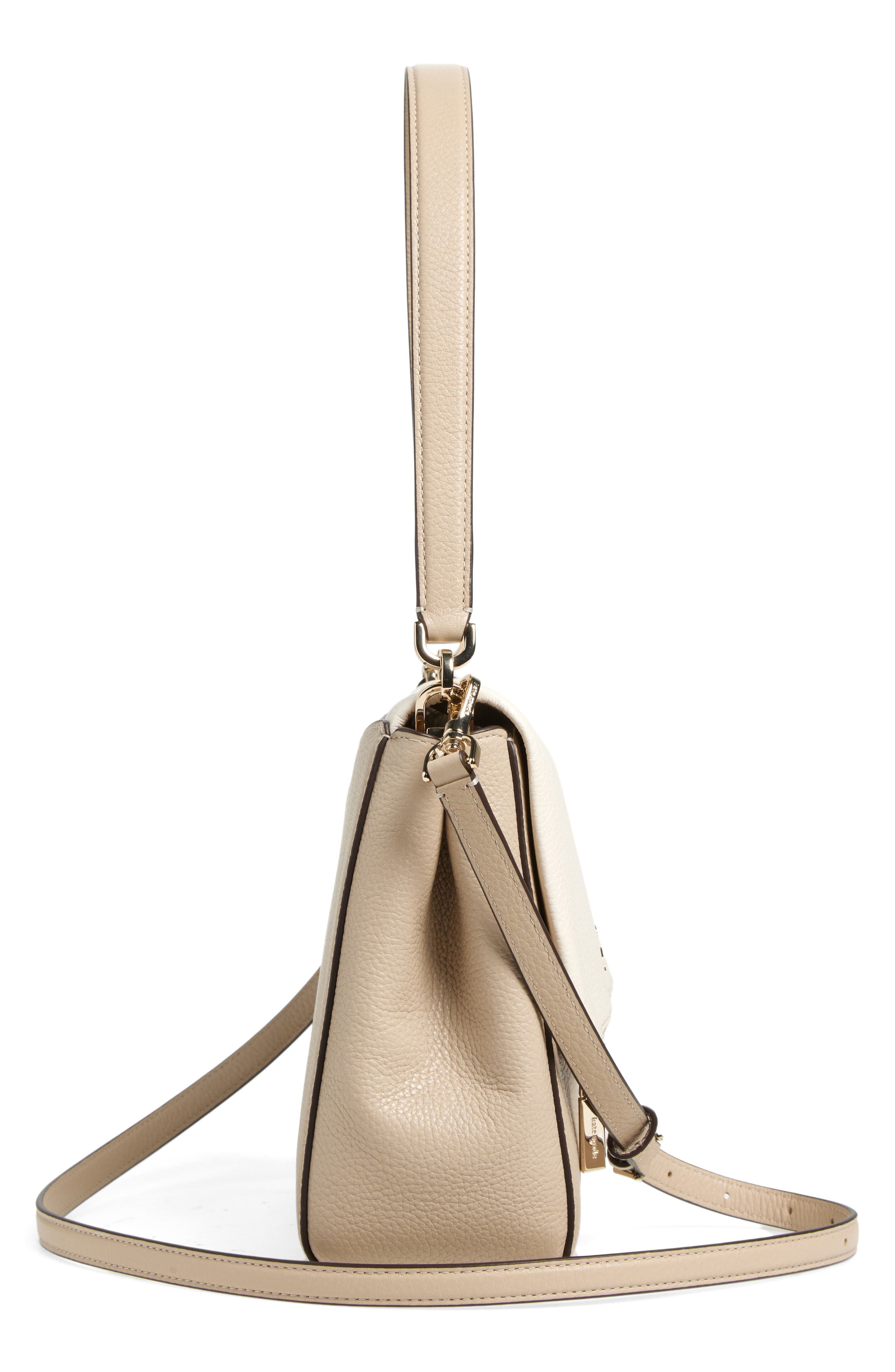Kate Spade New York leila medium flap shoulder bag, Alternate, color, Light Sand Multi