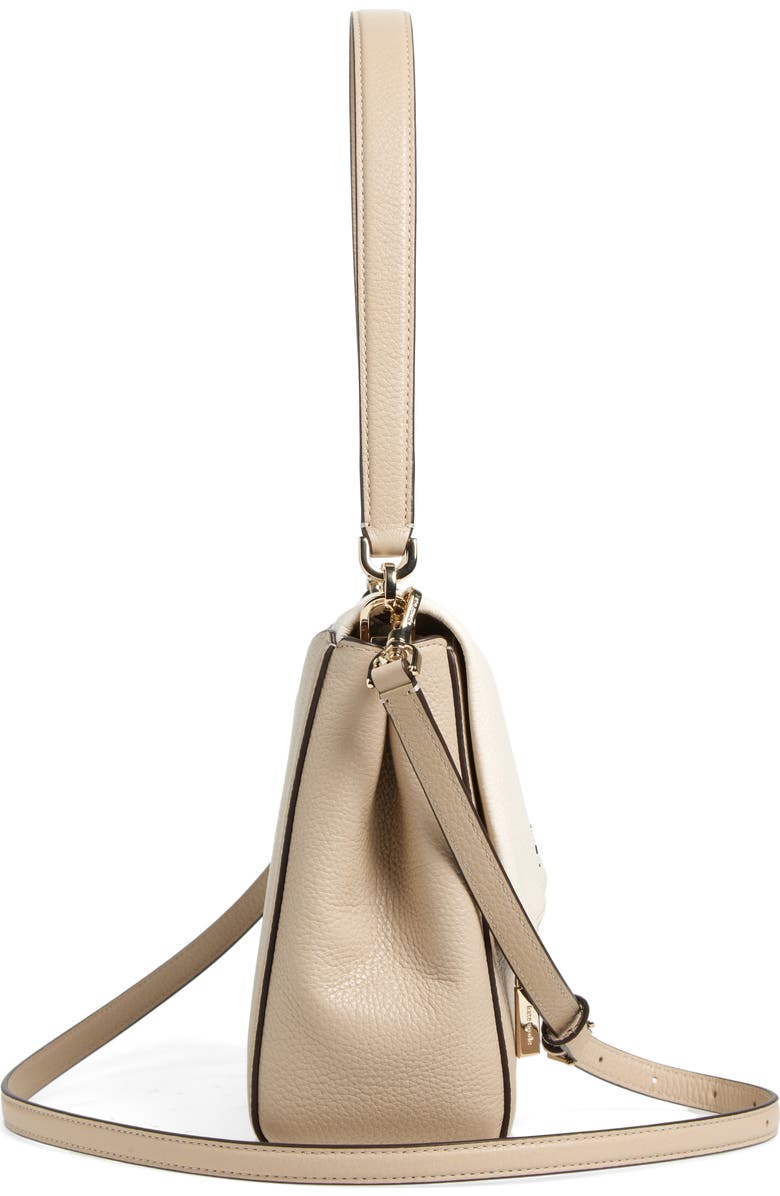 Kate Spade New York leila medium flap shoulder bag, Alternate, color, Light Sand Multi