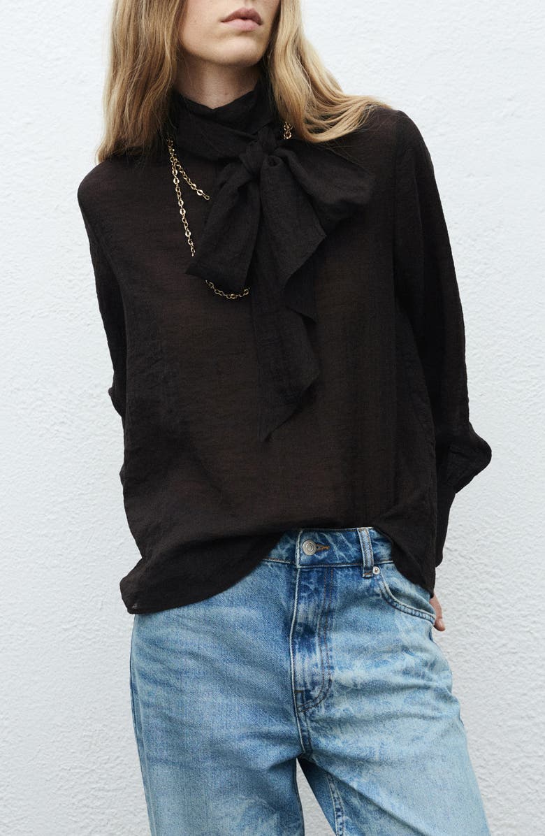 MANGO Floral Straight Leg Jeans, Alternate, color, Medium Blue