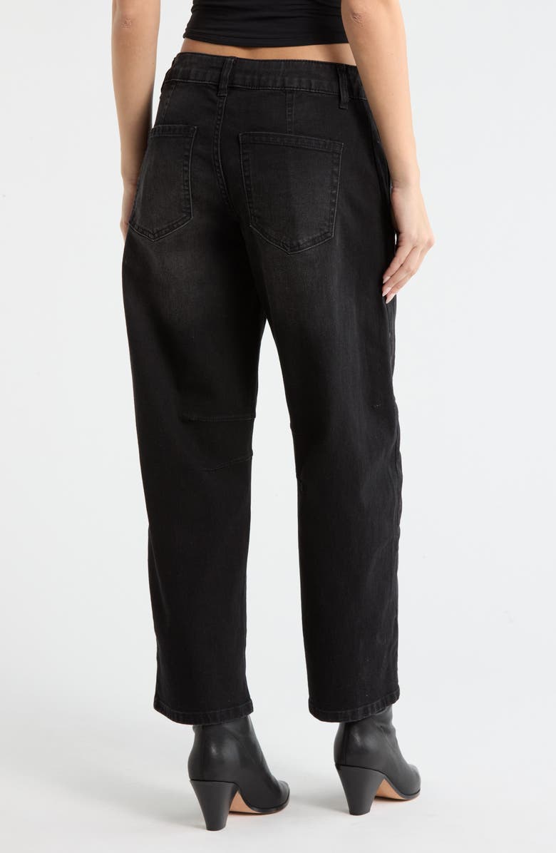 Vigoss Retro Raw Hem Ankle Palazzo Jeans, Alternate, color, Washed Black