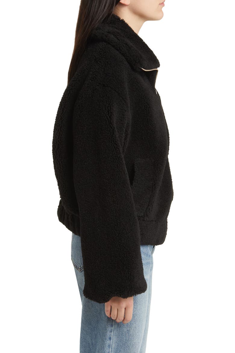 Get Cozy Faux Shearling Jacket, Alternate, color, BLACK