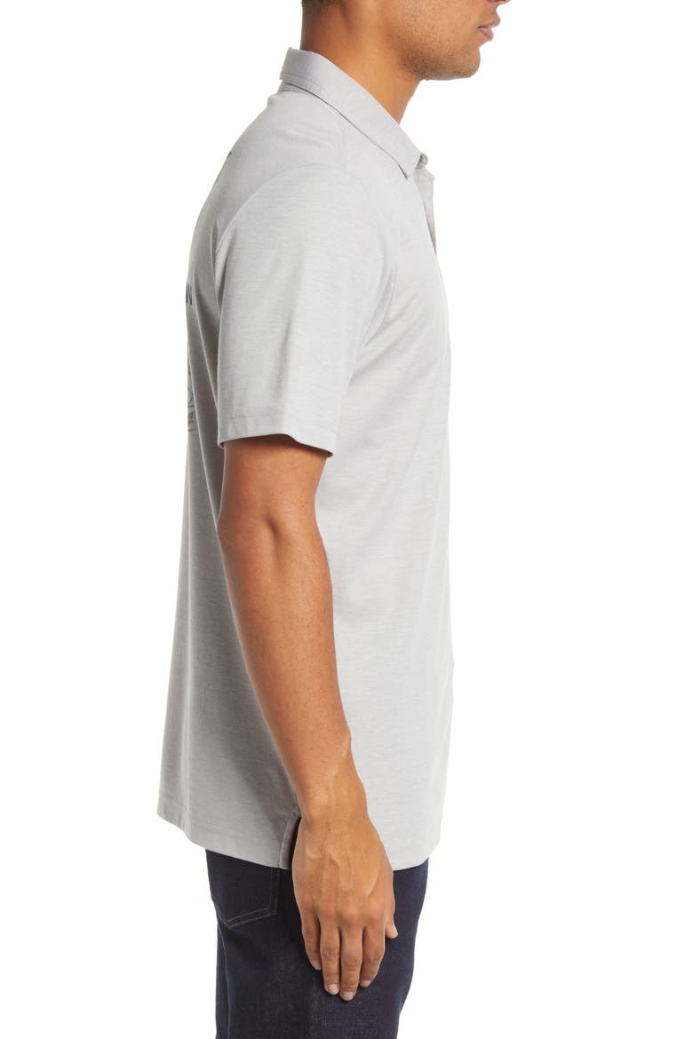 Yeah Yeah Bay Print Cotton Blend Golf Polo, Alternate, color, HEATHER LIGHT GREY