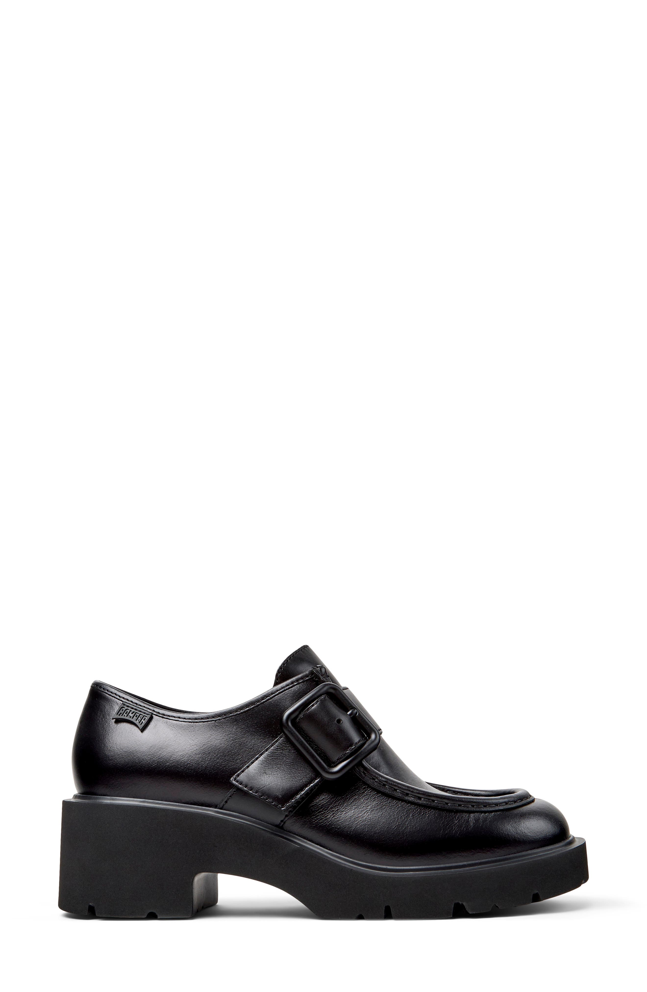 Camper Milah Monk Strap Loafer, Alternate, color, Black