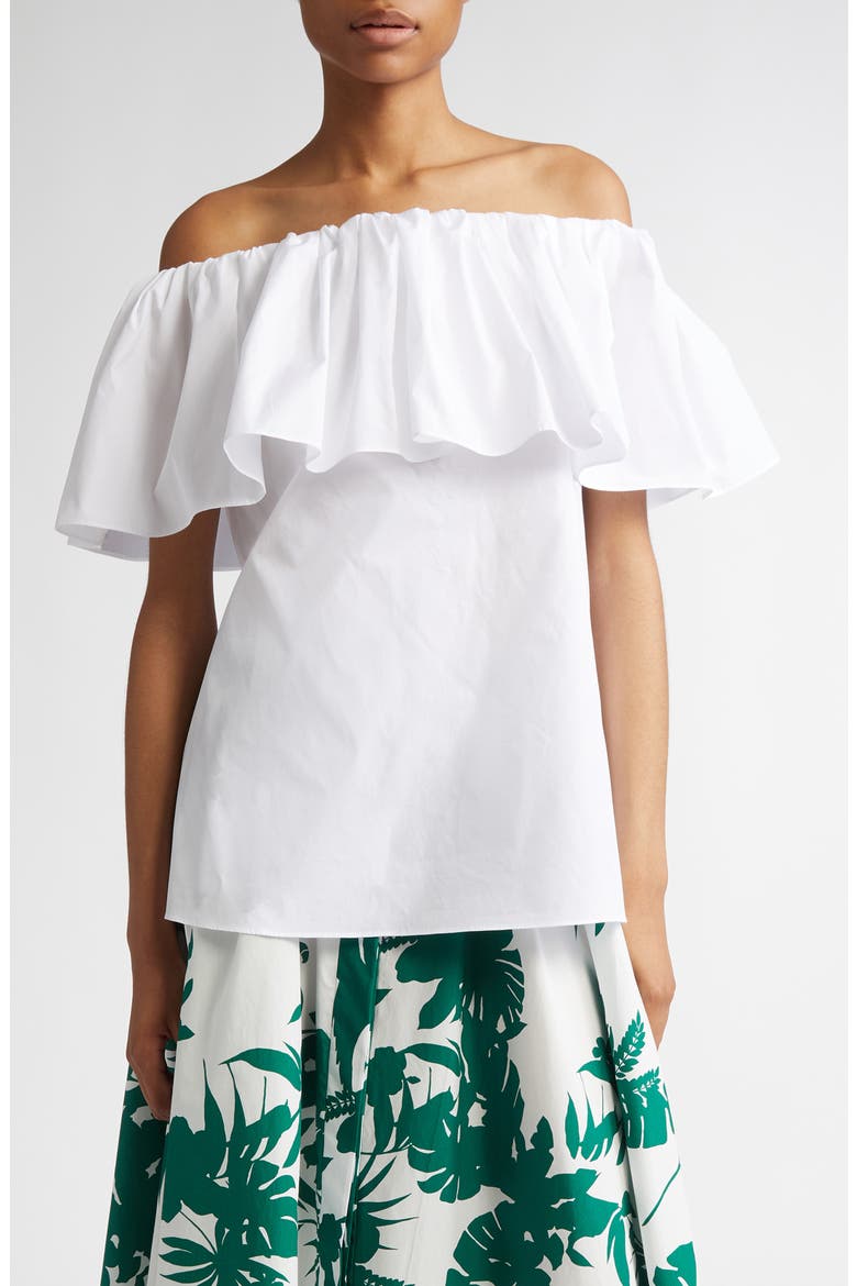Peccati Off the Shoulder Poplin Top, Main, color, OPTICAL WHITE