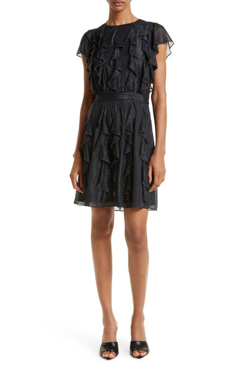 Dollei Metallic Ruffle Dress