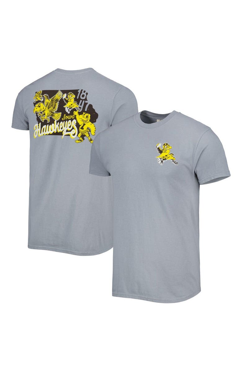 IMAGE ONE Men's Graphite Iowa Hawkeyes Vault State Comfort T-Shirt, Main, color, 