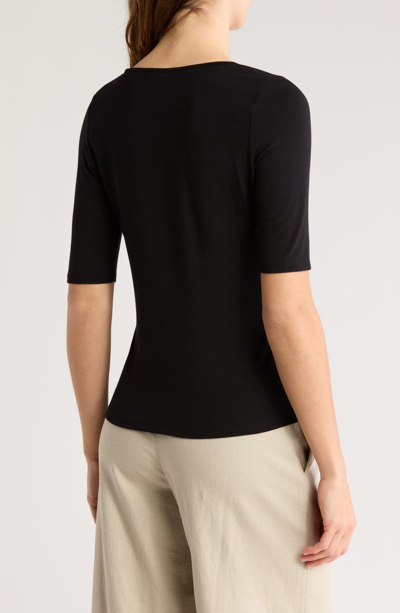 Vince Scoop Neck Elbow Sleeve T-Shirt, Alternate, color, Black