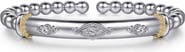 Gabriel & Co. Bujukan 14K Gold & White Sapphire Split Bangle Bracelet