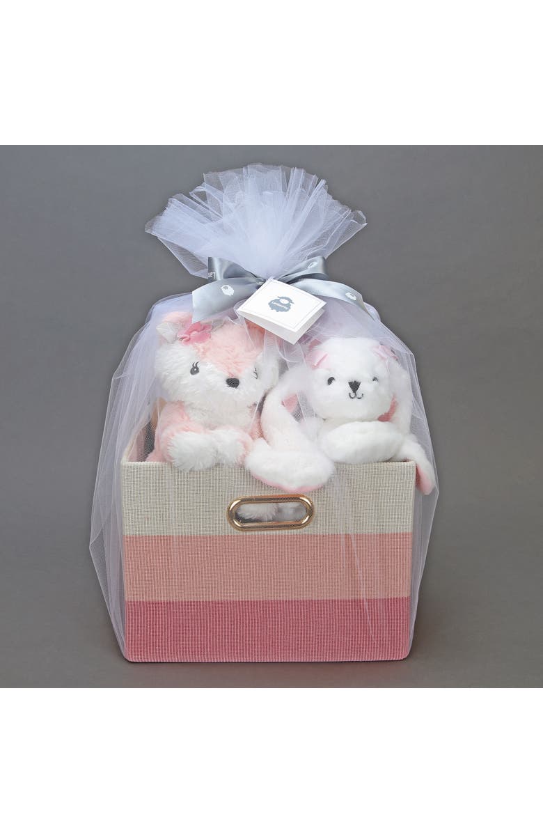 Lambs & Ivy 5-Piece Luxury Bunny & Fox Infant / Newborn / Baby Gift Basket, Main, color, Multicolor