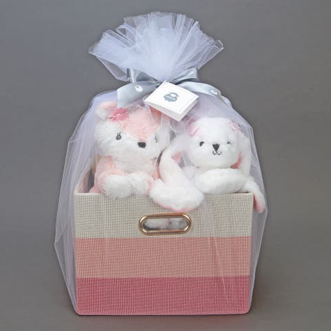 5-Piece Luxury Bunny & Fox Infant / Newborn / Baby Gift Basket