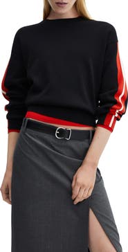 MANGO Stripe Sleeve Sweater