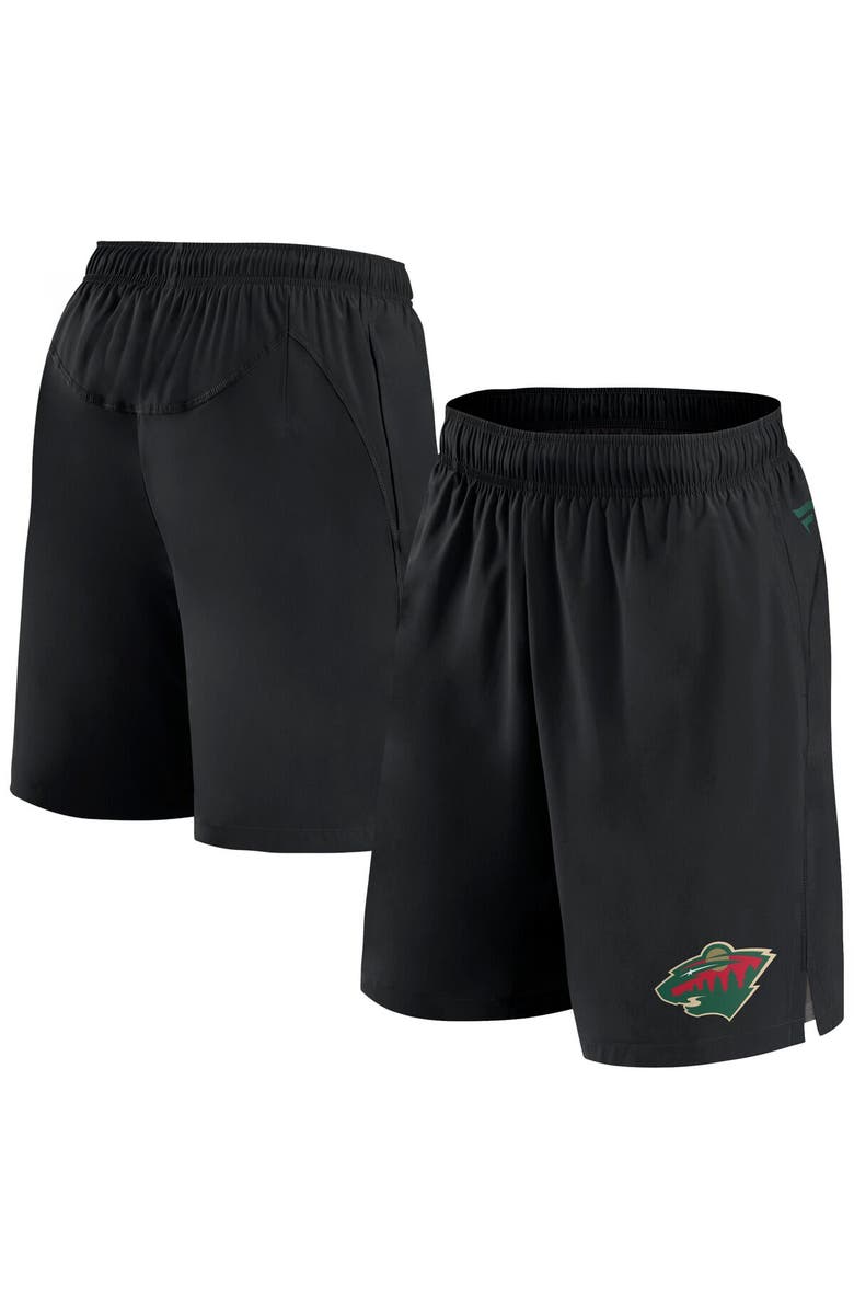 FANATICS Men's Fanatics Branded  Black Minnesota Wild Authentic Pro Tech Shorts, Main, color, 