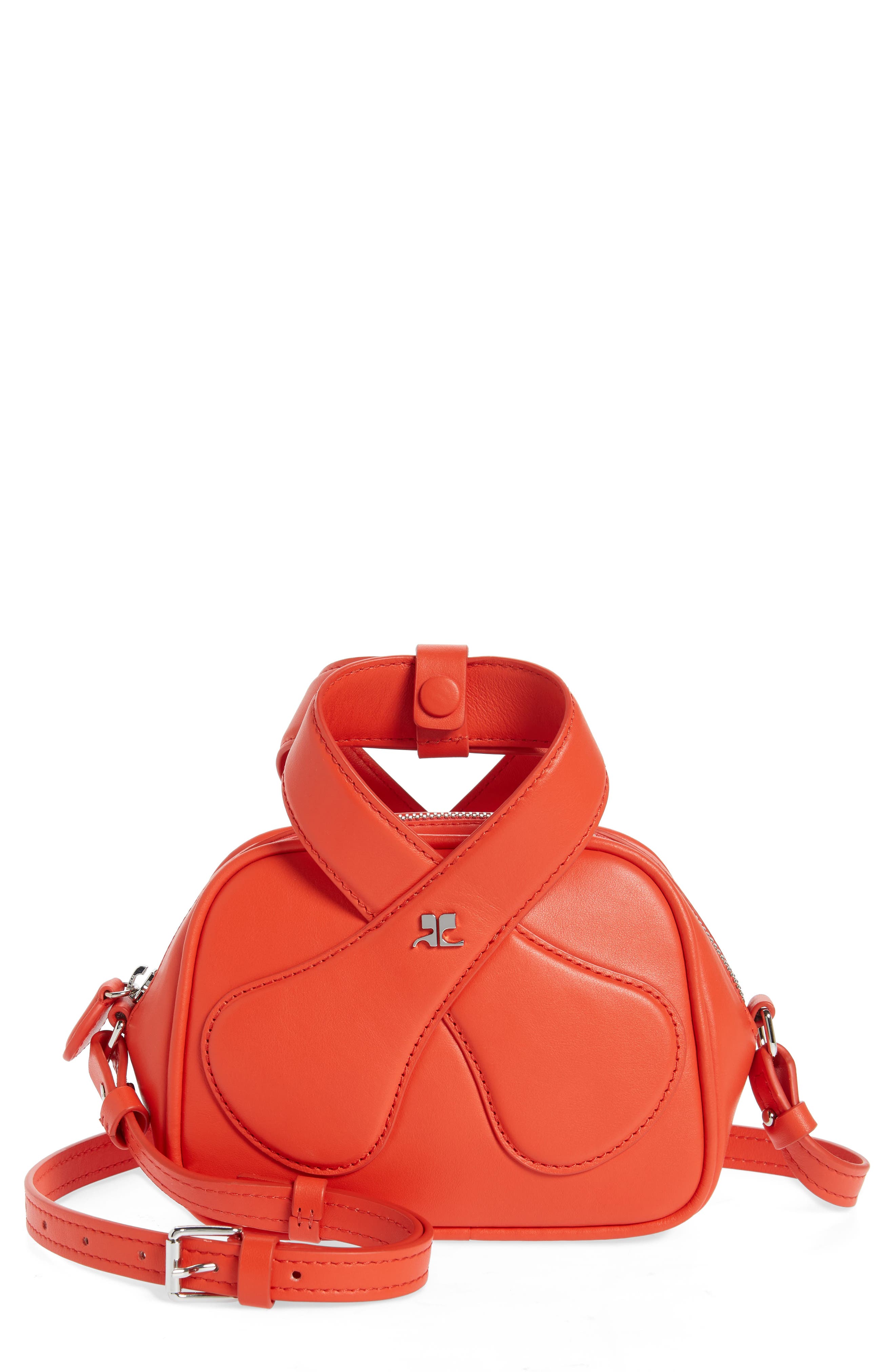 Courrèges Mini Loop Leather Crossbody Bag, Main, color, 