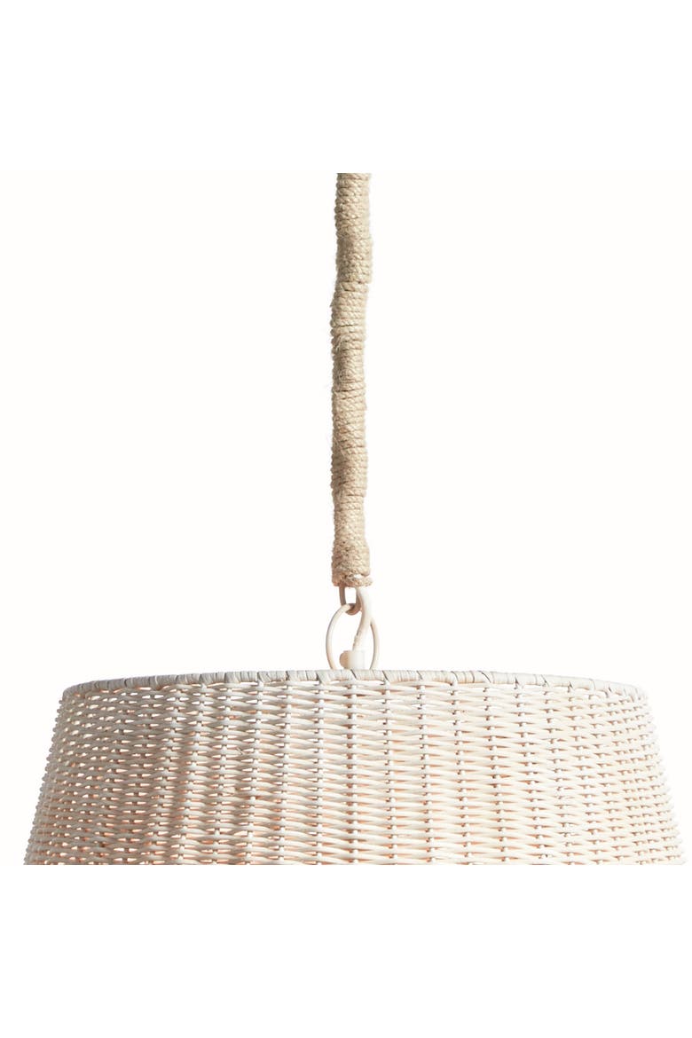 19" x 22" Linette Handwoven Rattan Hanging Pendant Light with Jute Chain, Alternate, color, Off-White