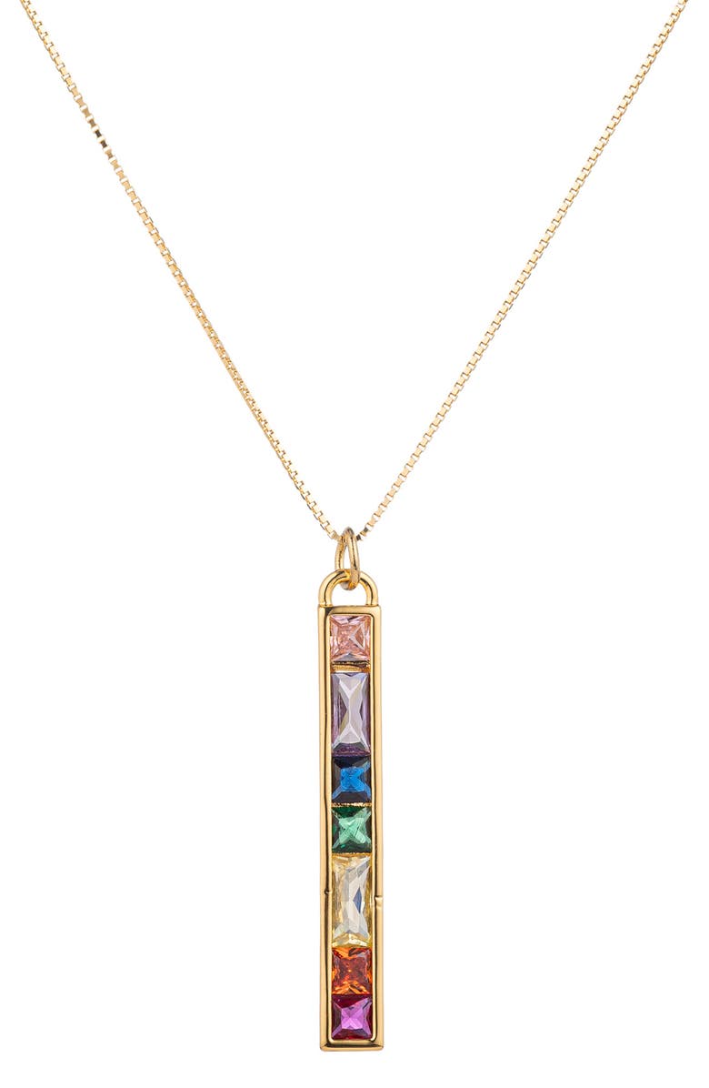 EYE CANDY LOS ANGELES Cubic Zirconia Chakra Pendant Necklace, Main, color, Gold