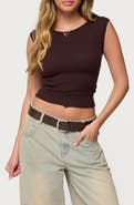 EDIKTED Jarah Pointelle Crop Top