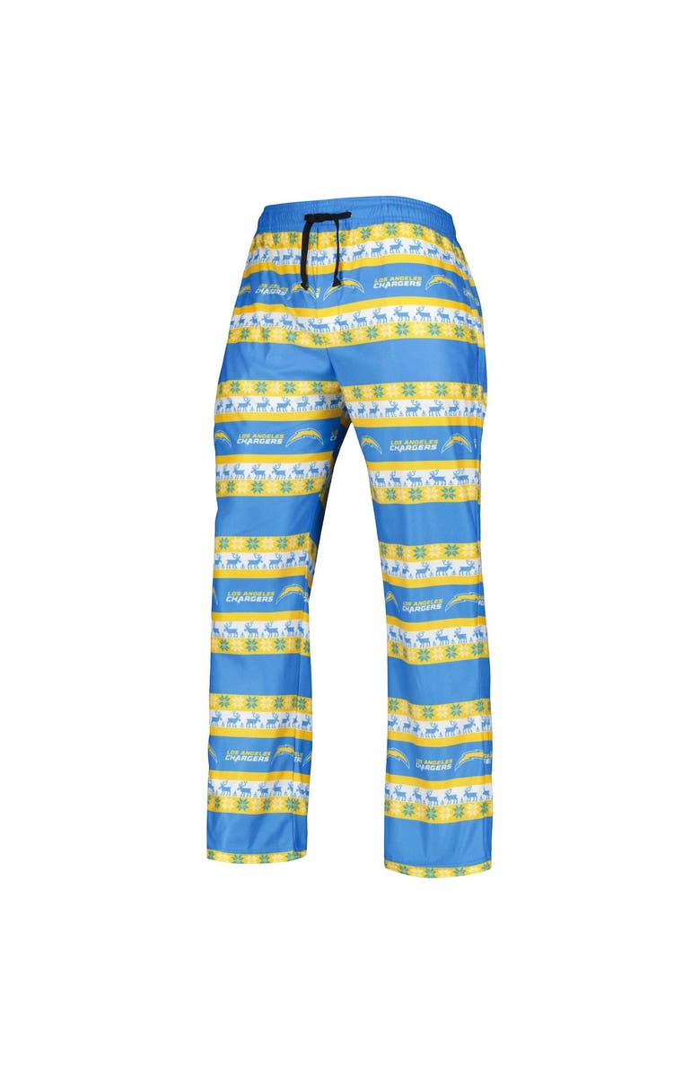 FOCO Men's FOCO Powder Blue Los Angeles Chargers Team Ugly Pajama Set, Alternate, color,