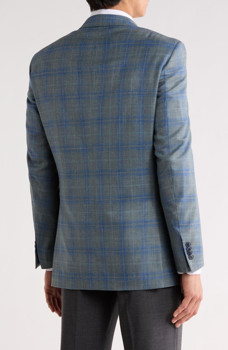 Peter Millar Green Plaid Wool Blend Sport Coat, Alternate, color, Green