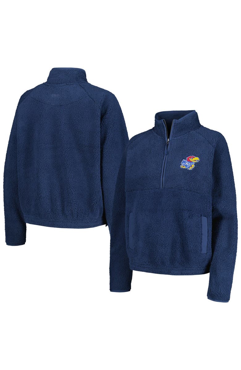 BOXERCRAFT Women's Blue Kansas Jayhawks Everest Half-Zip Sweatshirt, Main, color, Blue
