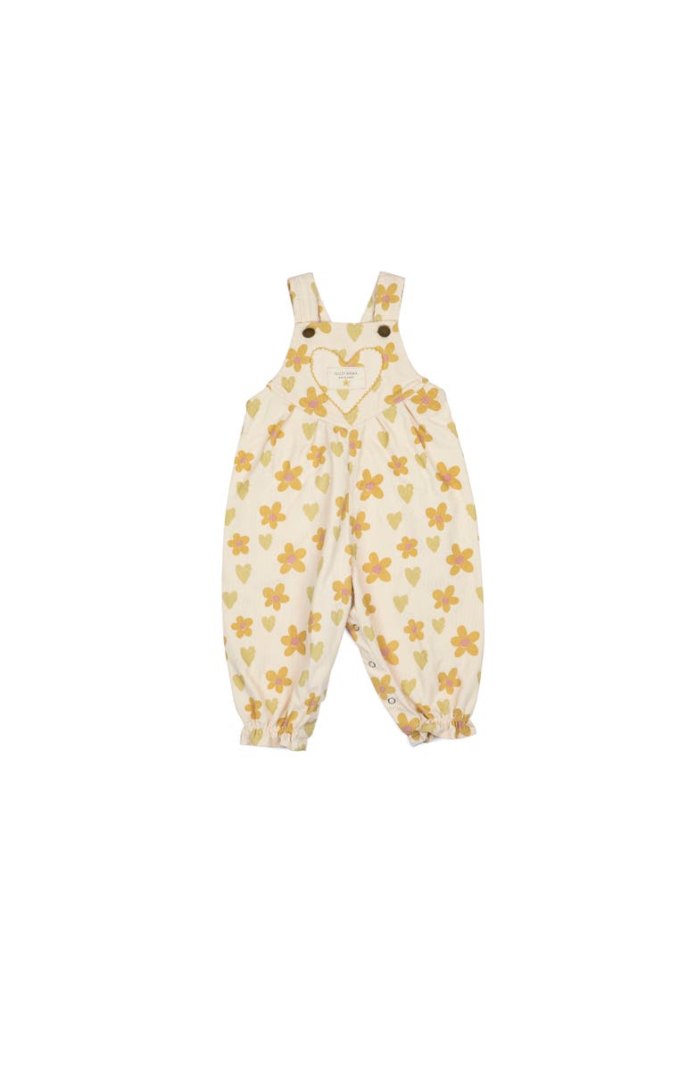 Wild Wawa Heart Pocket Overalls, Main, color, Floral Hearts Honey