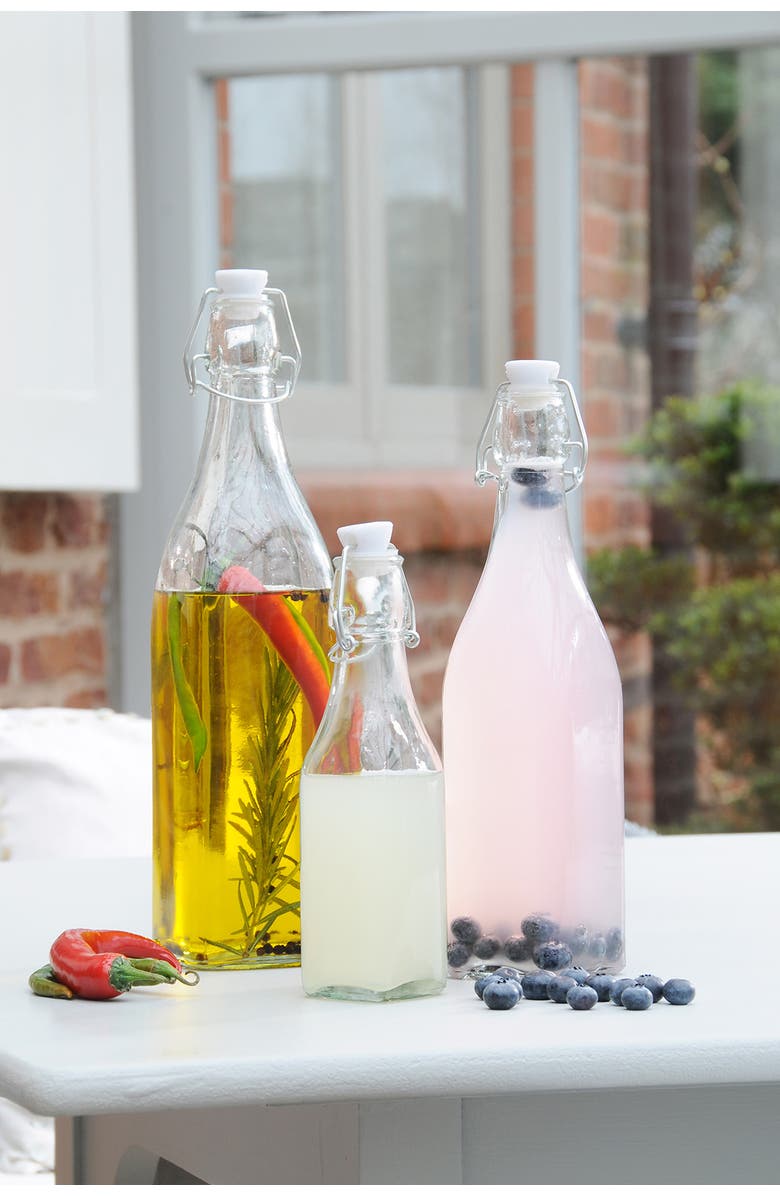 Kilner Square Swing Top Bottle, 9 Ounce, Alternate, color, Clear