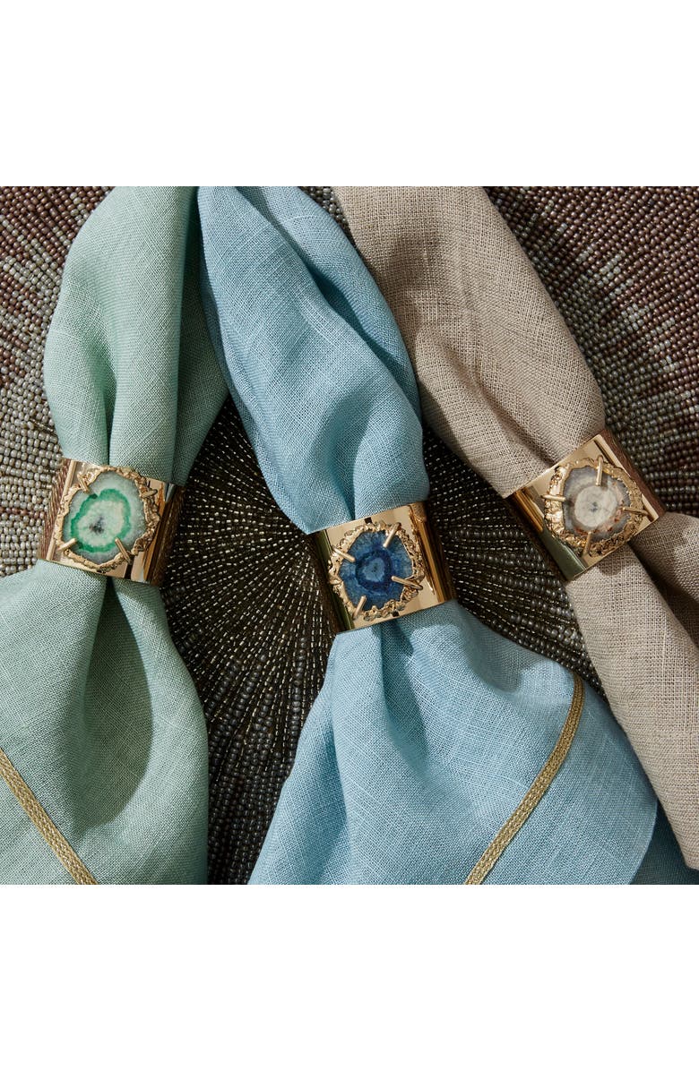 Joanna Buchanan Crystal quartz napkin rings, set of two, Alternate, color, Green