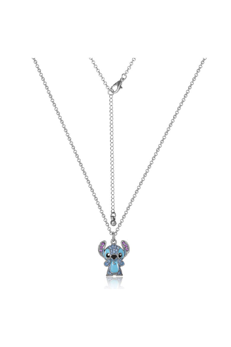 Lilo & Stitch Pave Crystal Pendant Necklace, Alternate, color, Silver, blue