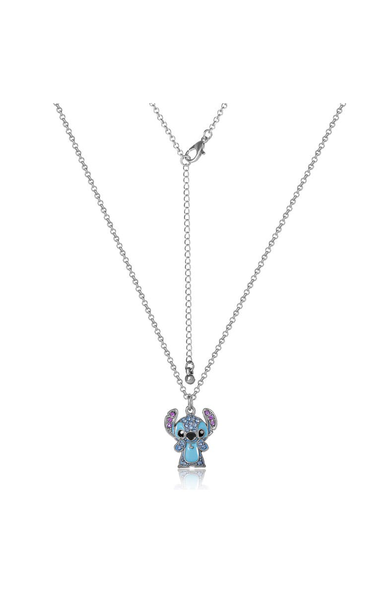 Disney Lilo & Stitch Pave Crystal Pendant Necklace, Alternate, color, Silver, Blue