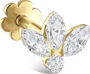 MARIA TASH Invisible Diamond Lotus Threaded Stud Earring