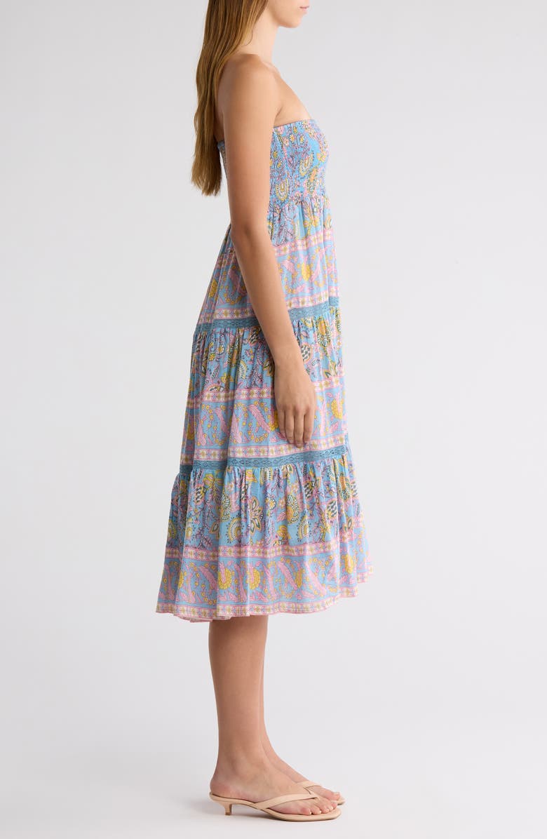 ALICIA BELL Mandy Cotton & Silk Cover-Up Maxi Skirt, Alternate, color, Blue Yellow Print