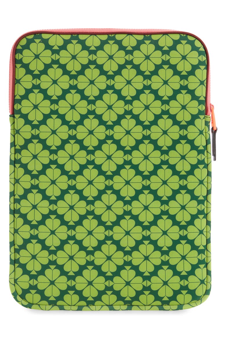 universal spade flower neoprene laptop sleeve, Alternate, color, LICHEN MULTI