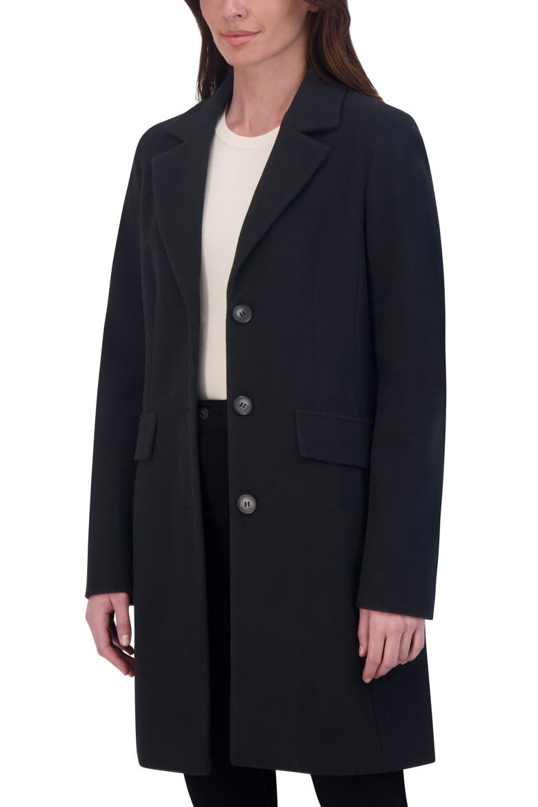 Water Resistant Notch Lapel Coat, Alternate, color, BLACK