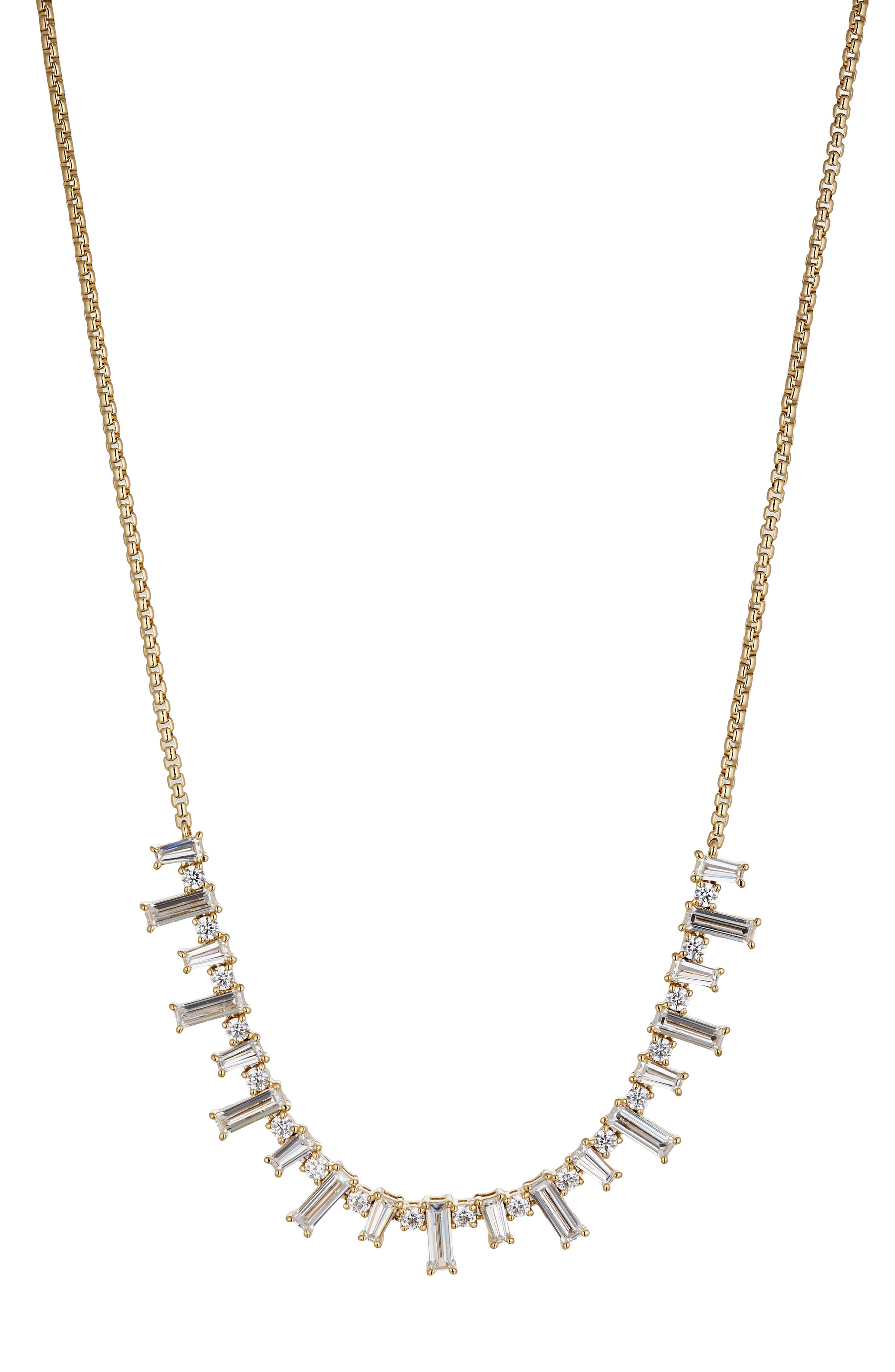 Nadri Mixed Baguette Chain Necklace