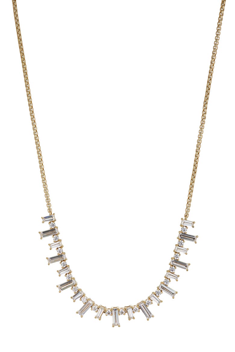 Mixed Baguette Chain Necklace, Main, color, GOLD
