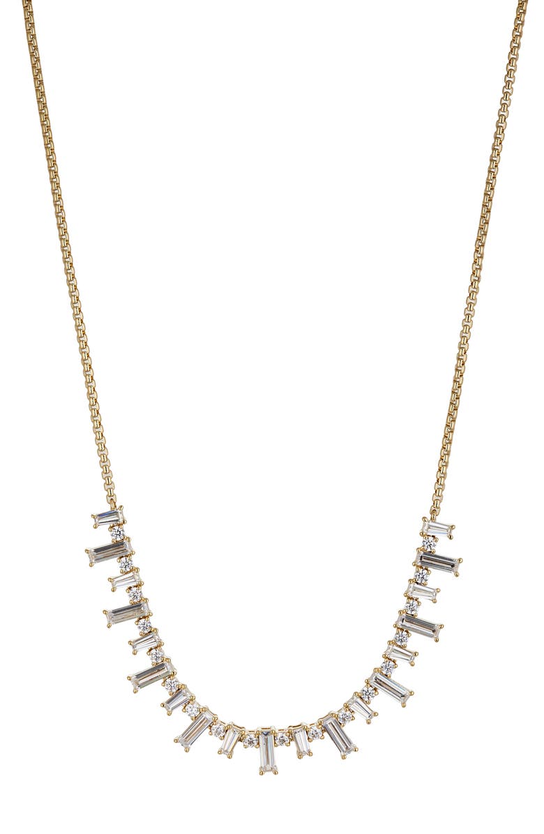 Nadri Mixed Baguette Chain Necklace, Main, color, Gold