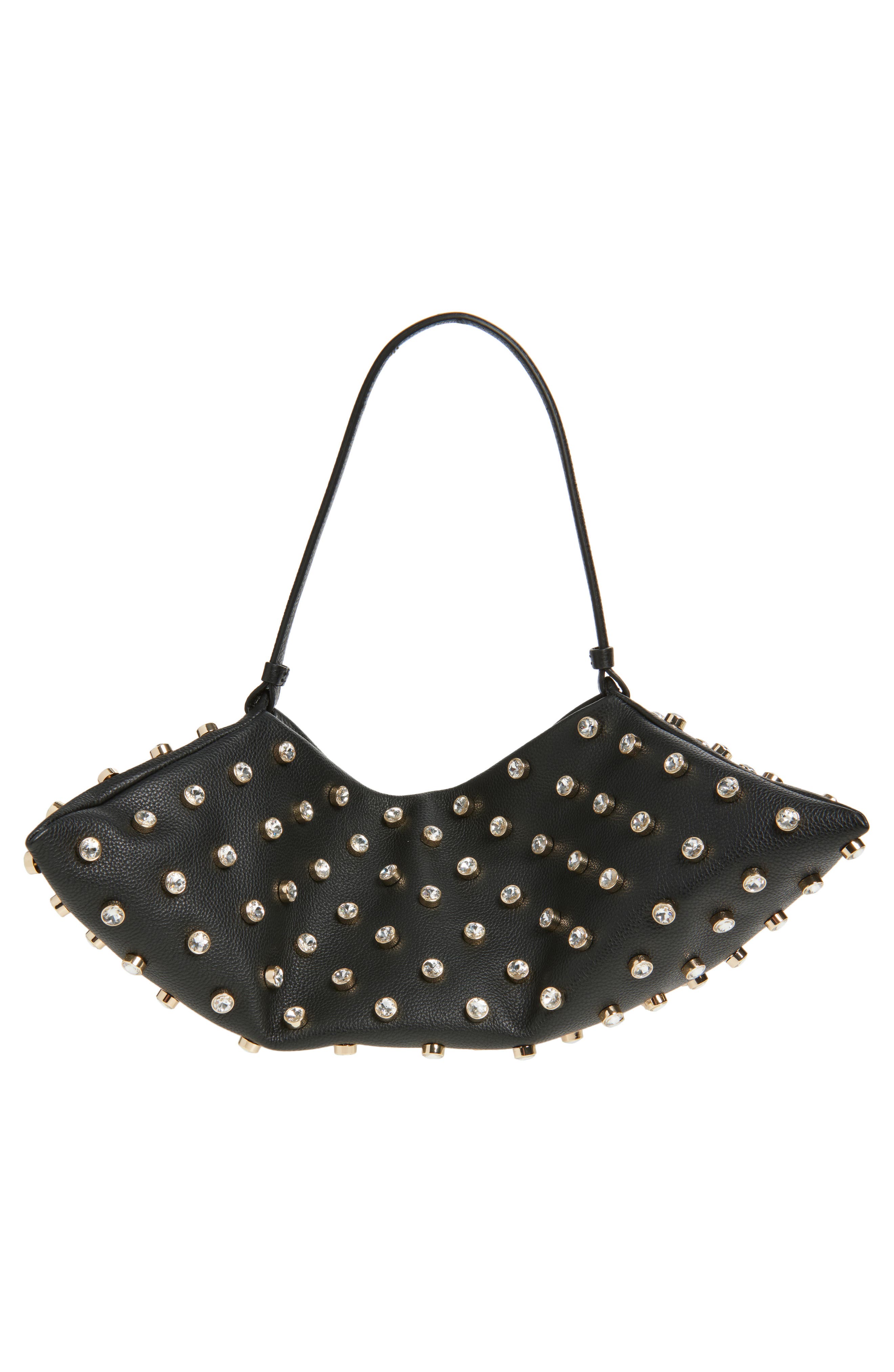 Altuzarra Origami Crystal Studded East/West Leather Bag, Alternate, color, Crystal Embellished