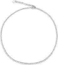 SHYMI Three Prong Round Graduated Tennis Necklace