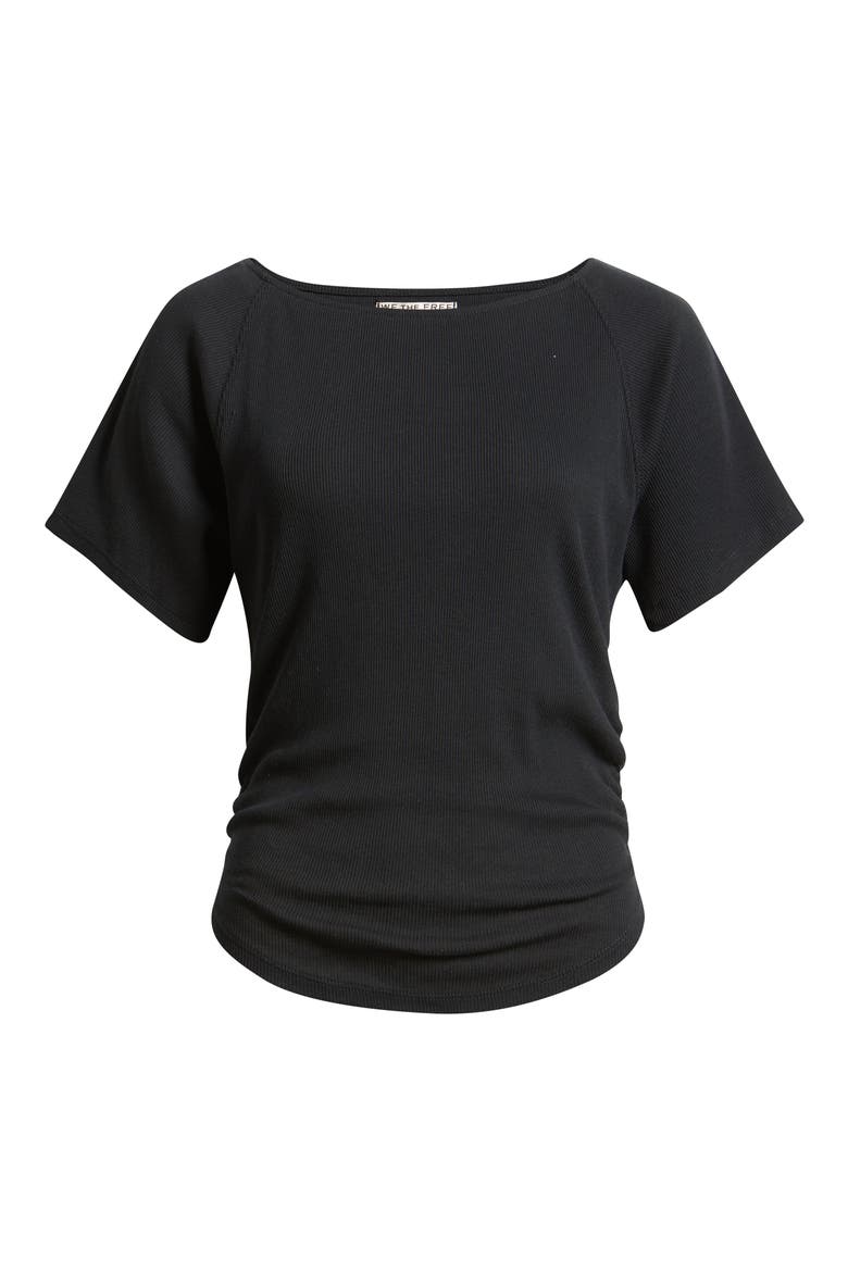 Lucy Off-the-Shoulder T-Shirt, Alternate, color, BLACK