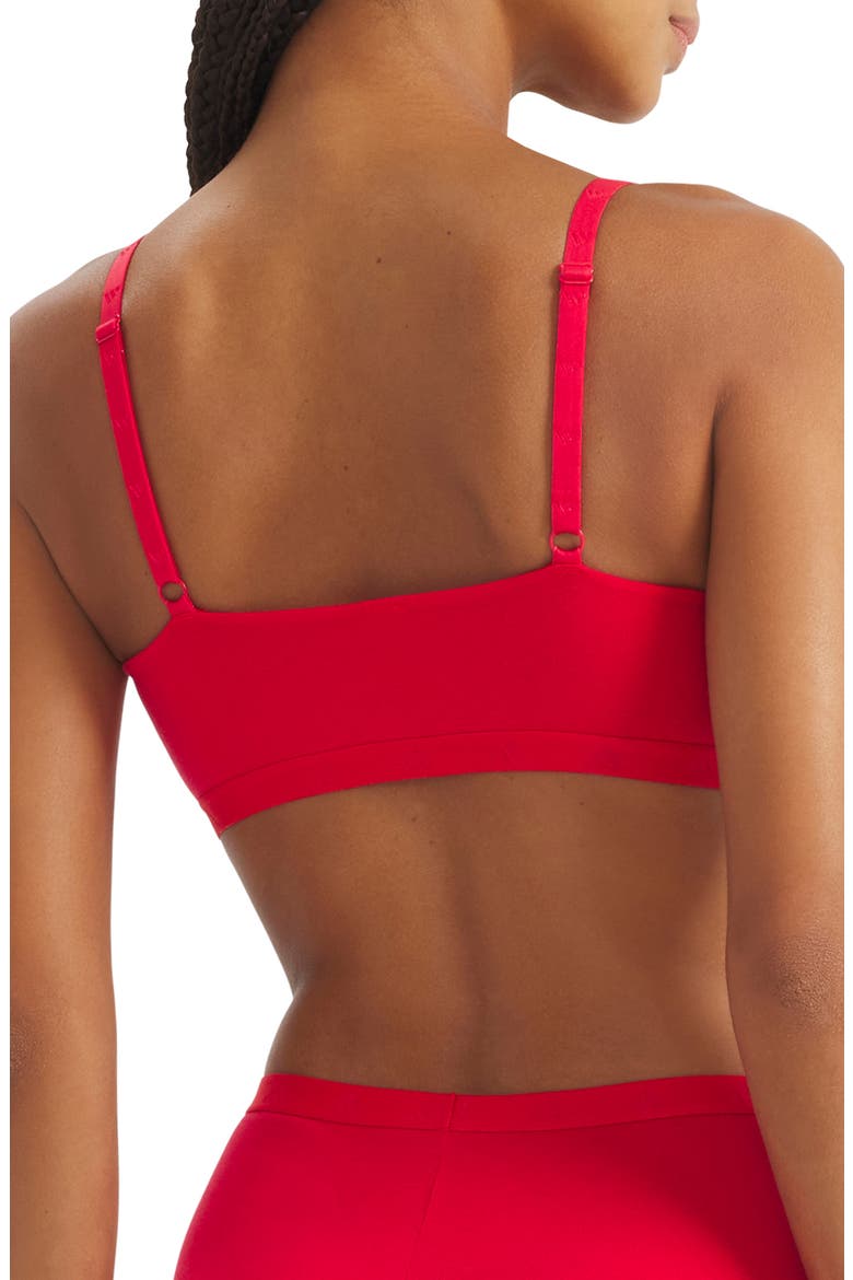 Essentials Cotton Blend Scoop Bralette, Alternate, color, PURE RUBY