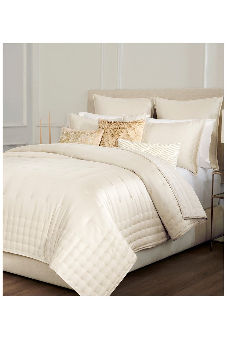 Hammered Silk & Cotton Blend Sham, Alternate, color, IVORY