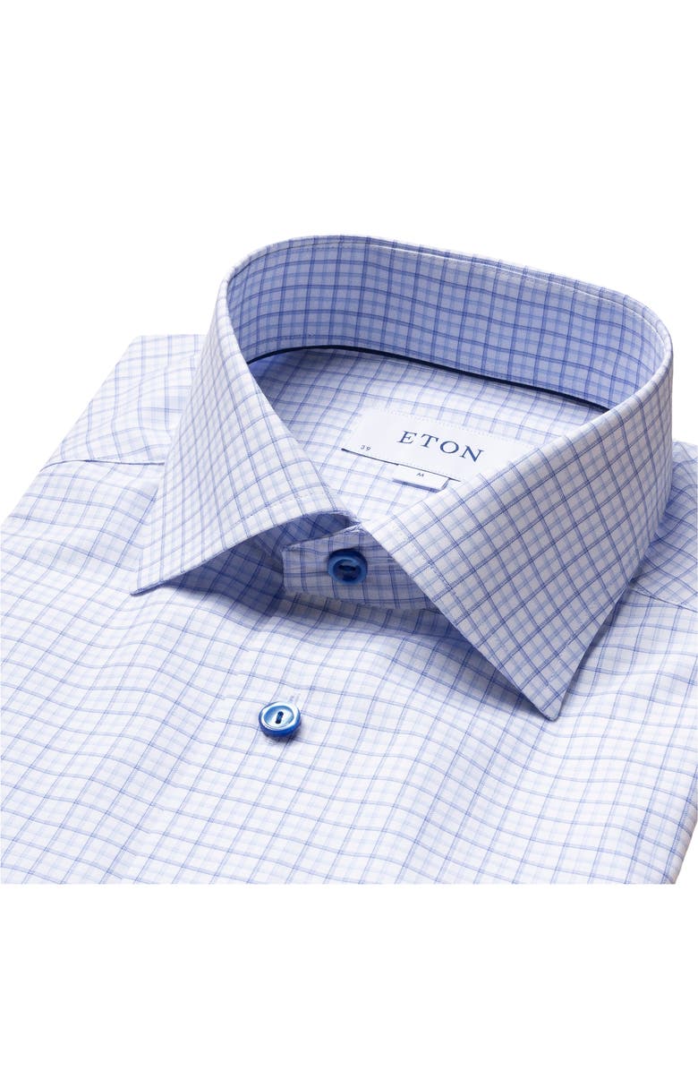 Eton Slim Fit Check Dress Shirt, Alternate, color,