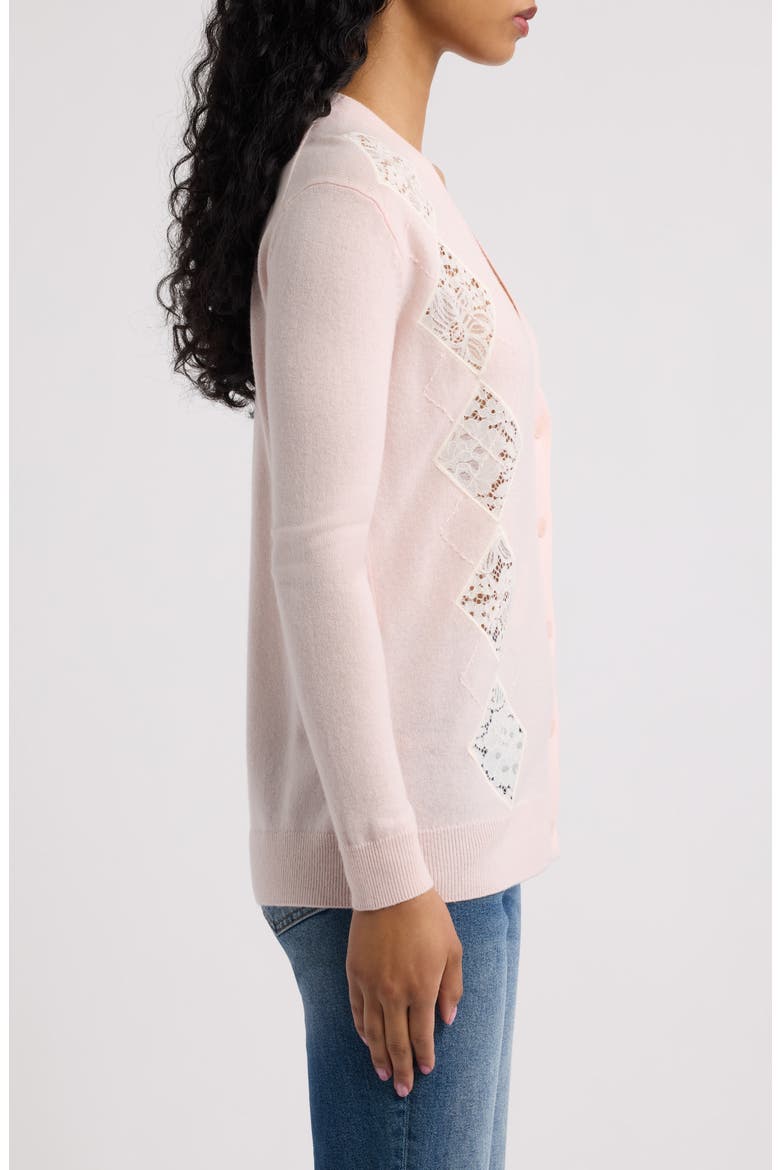 Ismeria Argyle Lace Trim Cardigan, Alternate, color, SPICED QUARTZ