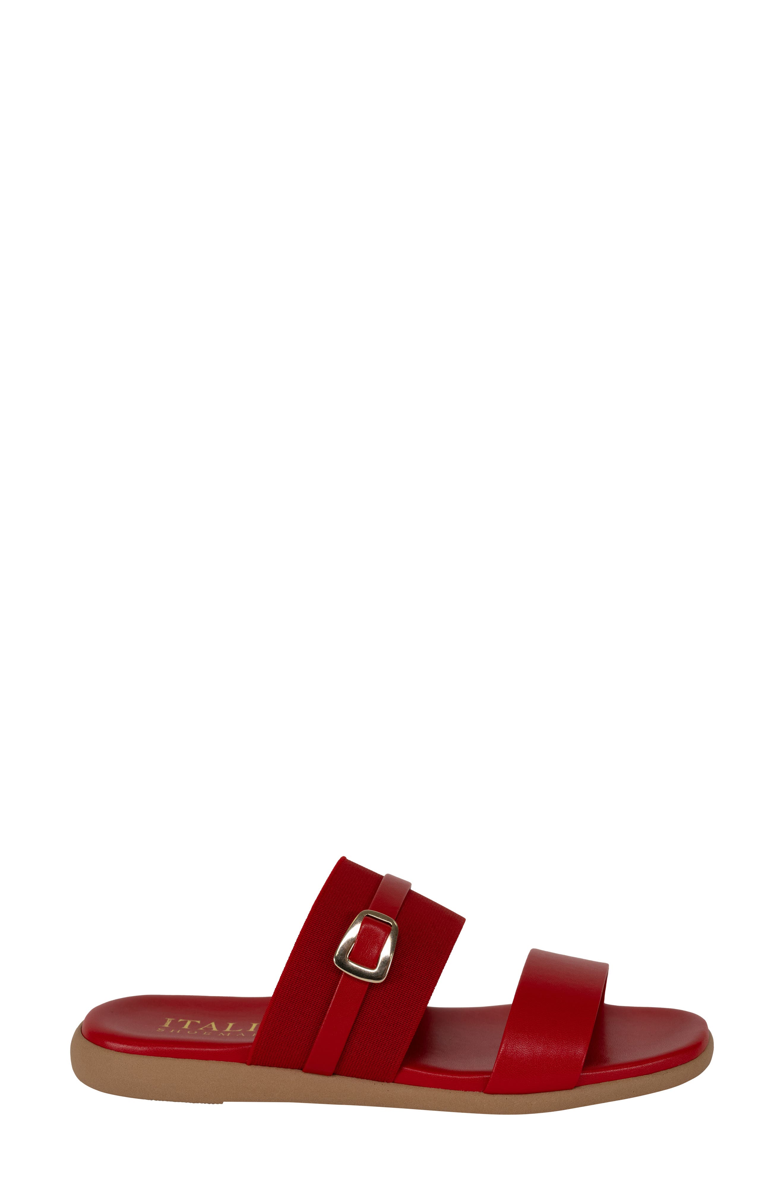 Jelani Square Toe Slide Sandal, Alternate, color, RED