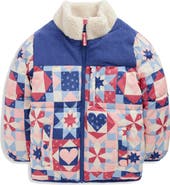 Mini Boden Kids' Cozy Mixed Media Puffer Jacket