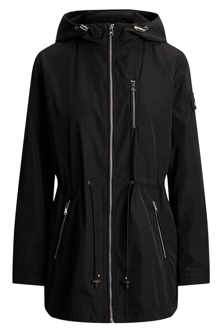 Hooded Zip Anorak, Alternate, color, BLACK