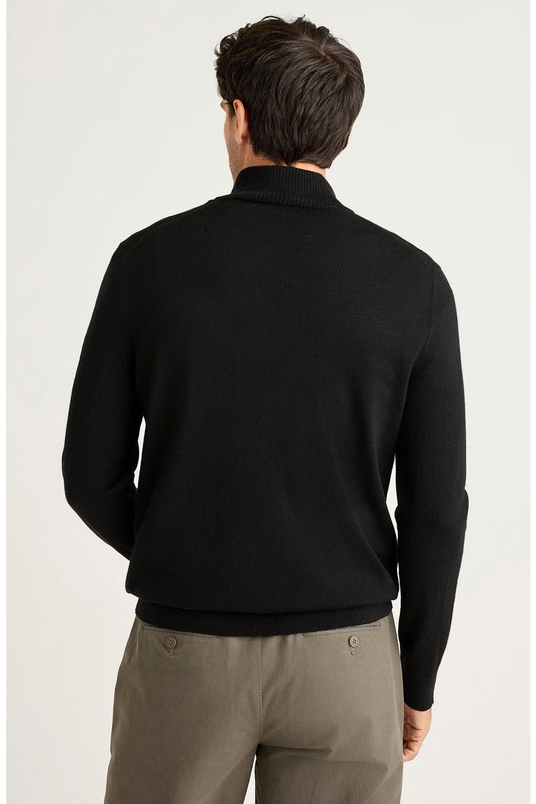 Merino Wool Quarter Zip Sweater, Alternate, color, BLACK